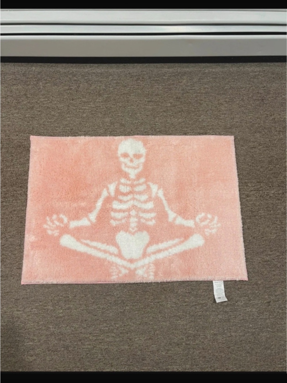 Plush Pink Skeleton Yoga Bath Mat 21x32